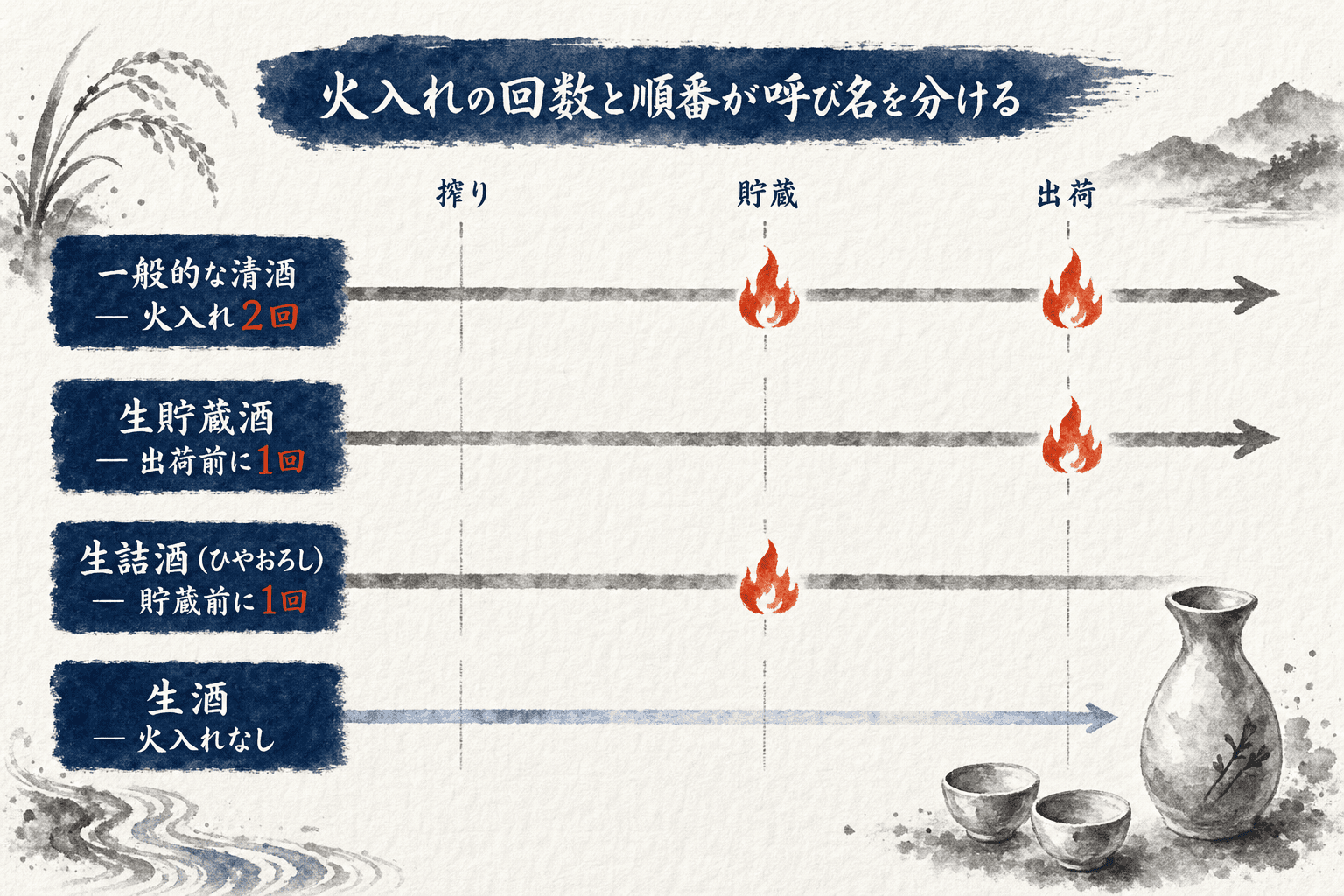 火入れのタイミングによる4分類