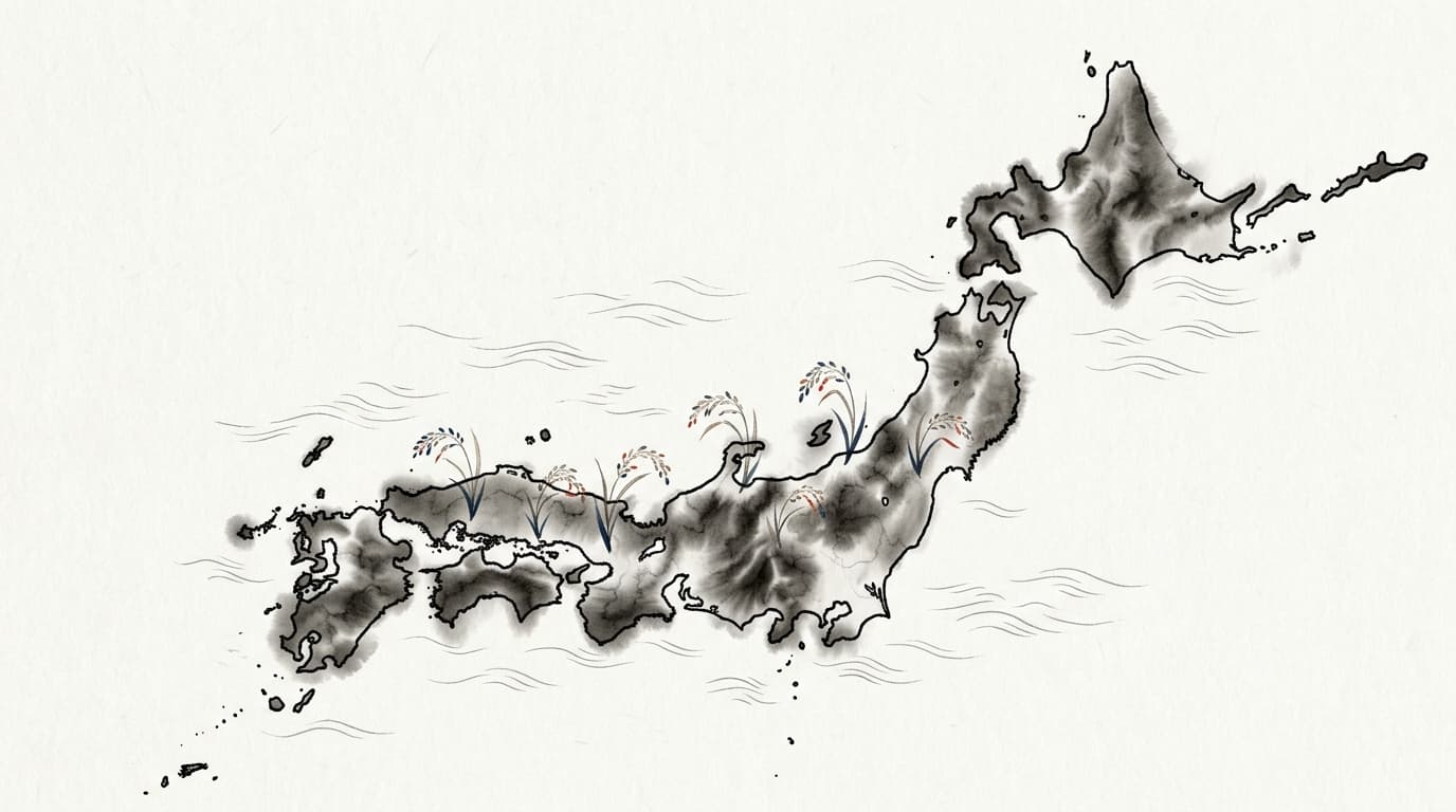 日本全国の酒米産地マップ