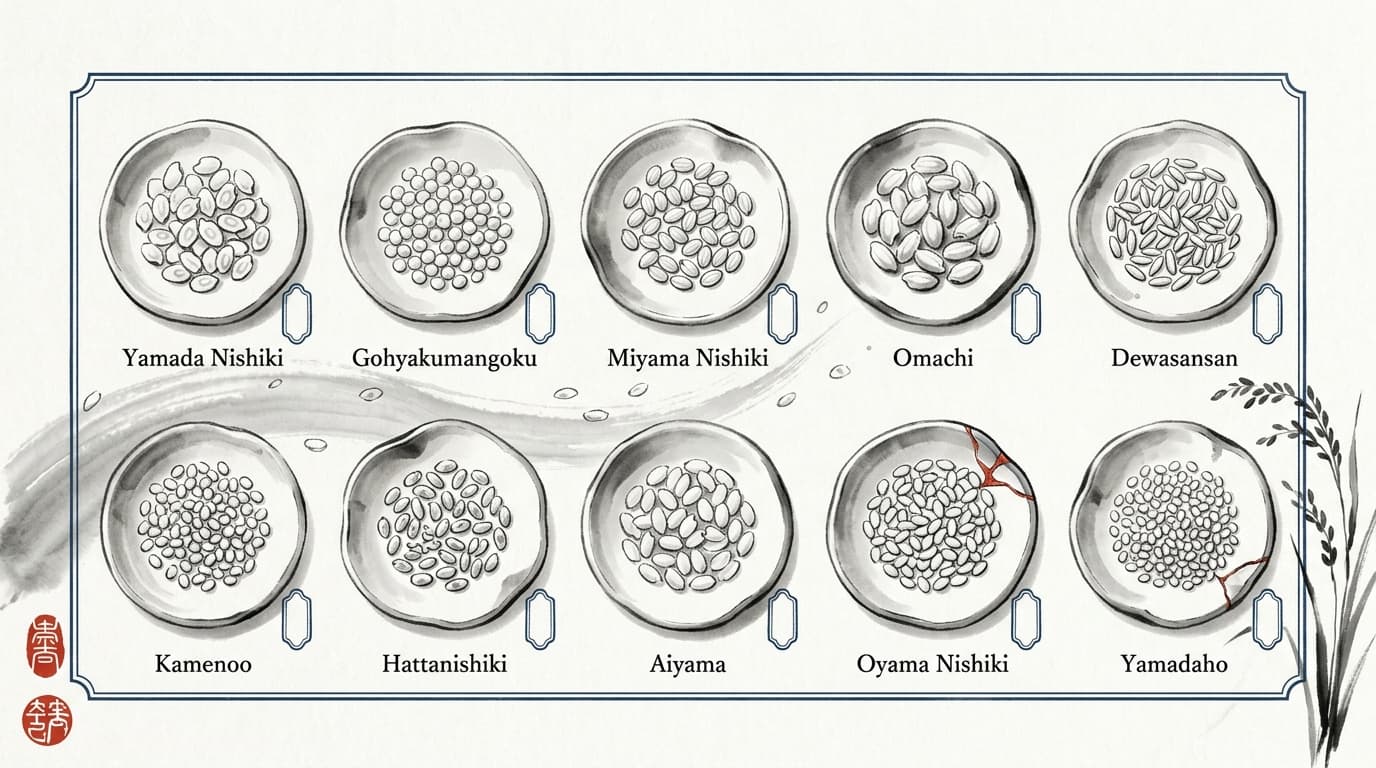 主要酒米10品種の比較図