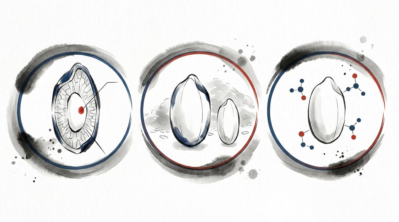 酒米の3条件(大粒・心白・低タンパク)